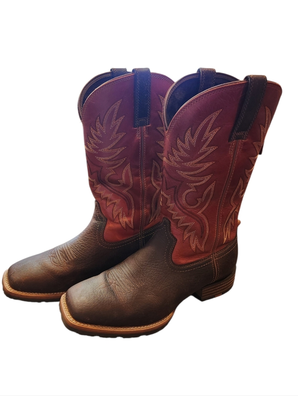 Ariat Men's "Big Boy Wide Calf" Cowboy Boots Size 10D Square Toe Zipper Back